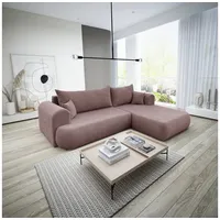 Luxusbetten24 Schlafsofa Designer Sofa Baron L, mit Schlaffunktion und Stauraum rosa