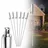 XMTECH Gartenfackel Edelstahl 115 cm 6er Set silber