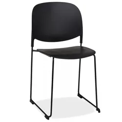 Schwarzer Stapelstuhl PILA aus Metall und Kunststoff | Moderner Bürostuhl mit Stapelbarkeit | Minimalistischer Stil | Kadima Design