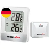 Thermopro TP200 Funk Thermometer Innen Für 2 Räume Raumthermometer Mit Außensens