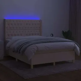 vidaXL Boxspringbett 140 x 200 cm Creme