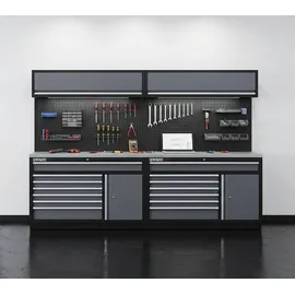 feistos Werkstattschrank Edelstahl schwarz