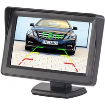 Lescars Kfz-Monitor für Rückfahr- & Front-Kamera 10,9 cm/4,3"