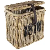 Kobolo Aufbewahrungskorb Universalkorb mit Deckel - Rattan kubu grey 1870 grau