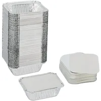 Relaxdays Aluschalen mit Deckel 260 ml Aluminium silber