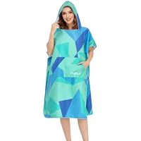 FLYILY Microfaser Surf Poncho Handtuch mit Kapuze Bademantel zum Schwimmen und Strand wechseln Einheitsgröße Alle Erwachsenen (Green)