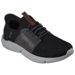 Slip-On Sneaker SKECHERS "INGRAM-BRACKETT", Herren, Gr. 40, schwarz (schwarz, grau), Textil, casual, Schuhe, Slipper, Trainingsschuh, Freizeitschuh in veganer Verarbeitung, Topseller