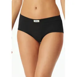 Panty SCHIESSER "Revival", Damen, Gr. 44, schwarz (000, schwarz), Feinripp, Obermaterial: 95% Baumwolle, 5% Elasthan, unifarben, körpernah, Unterhosen, mit platziertem Rippmuster und breitem Bundgummi
