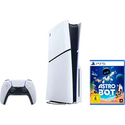 PLAYSTATION 5 Konsolen-Set "PS5 Disk Edition (Slim) + PS5 Astro Bot", schwarz-weiß (weiß, schwarz), B:35,8cm H:9,6cm T:21,6cm, Spielekonsolen