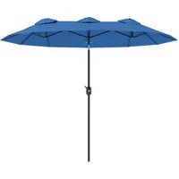 Outsunny Doppelsonnenschirm 285 x 147 cm Blau