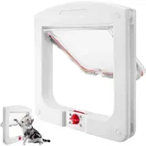 Katzenklappe Für Katzen Und Hunde, Kleine Katzenklappe, Mikrochip-tür, 4-fach Abschließbar, Einfache Montage, Weiß