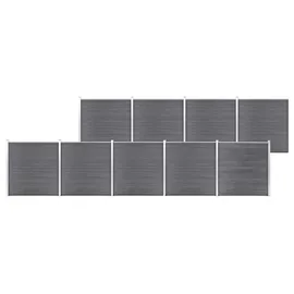 vidaXL Zaun-Set 1564 x 186 cm Grau/WPC