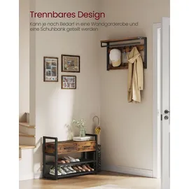 Songmics Garderobenständer Dacey 30 x 80,4 x 181,6 cm Braun-Schwarz