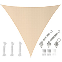 AMANKA Sonnensegel UV Sonnensegel Dreieckig Sonnensegel Atmungsaktiv, Beige 6x6x6m mit Befestigung beige