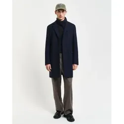 Gant für Herren. 7006450 Klassischer marineblauer Wollmantel (XL), Lässig, Wolle