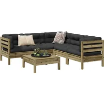 vidaXL Garten-Lounge-Set 6-tlg. Kiefernholz braun