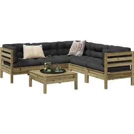 vidaXL Garten-Lounge-Set 6-tlg. Kiefernholz braun