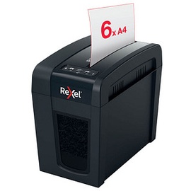 Rexel Secure X6-SL Aktenvernichter mit Partikelschnitt P-4, 4 x 40 mm, bis 6 Blatt, schwarz