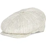 HAT YOU Herren Schiebermütze, Flatcap, Schirmmütze, Barrett, Sommer Leinencap, Farbe:Beige, Hut Size:57-58 cm - 57-58