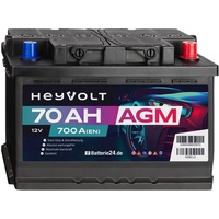 HeyVolt AGM Autobatterie 12V 70Ah Start-Stop Starterbatterie PKW Batterie *NEU