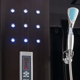 KERRA Hydromassage Duschkabine XL mit Badewanne rechts 151 x 86 cm Schwarz