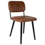 MSZ Design Stuhl Esszimmerstuhl JAKE WORN BROWN Kunstleder braun - 2 Jahre Gewährleistung - mind. 14 Tage Rückgaberecht - Braun