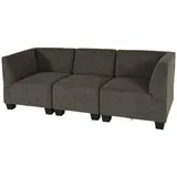 MCW Sofa Couch Moncalieri, Stoff/Textil ~ braun, hohe Armlehnen