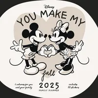 Pyramid - Mickey & Friends 2025 Familienplaner, 30x30cm, Familienkalender mit Disney-Charakteren, Monatskalender mit 6 Spalten und Sticker Sheet, nachhaltig nur mit Papierumschlag
