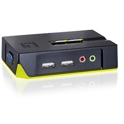 LEVELONE 2-Port USB VGA KVM Switch, audio support