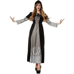dressforfun Hexen-Kostüm Frauenkostüm Machtvolle Magierin grau|schwarz S – S