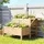 Outsunny Hochbeet 2-stufig 119,5 x 102 x 76,5 cm Hellbraun