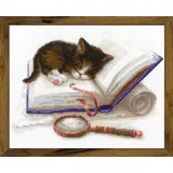 Riolis Kreuzstich-Set "Kätzchen auf dem Buch", Zählmuster