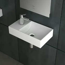Alpenberger Waschbecken Gäste WC I Waschplatz Lösung klein I Keramik Handwaschbecken Badezimmer