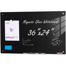 Vevor Magnetisches Glas-Whiteboard 90 x 60 cm Schwarz