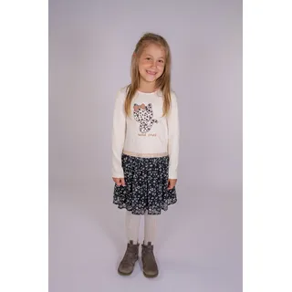 Midikleid HAPPY GIRLS, Mädchen, Gr. 128, N-Gr, beige, Jersey, Obermaterial: 95% Baumwolle, 5% Elasthan. Futter: 100% Polyester. Unterteil: 100% Polyester, bedruckt, regular fit, Rundhals, Kleider