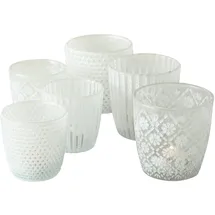 Boltze Windlicht Patty 6er-Set Weiß