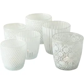 Boltze Windlicht Patty 6er-Set Weiß
