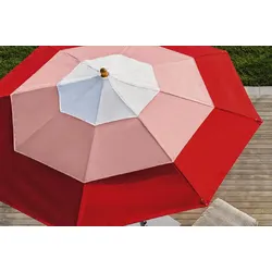 Acryltuch Breeze für Schirm Klassiker Ø 350 cm weiß/rosa/kirschrot
