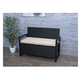 Mendler HWC-F39 2er Sitzbank 120 x 60 x 85 cm Beige