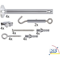Paulmann Zubehör für Seilsysteme 12V WIRE SYSTEM L&E - Spann-Montageset, 4 Umlenker, 165mm, Chrom PAUL-17834