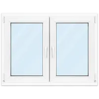 Zweiflügeliges Fenster, Kunststofffenster aluplast Ideal 4000, Weiß, 1290 x 900 mm, 2-fach Verglasung, individuell konfigurieren