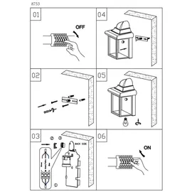 Rabalux 8753 Außenwandleuchte Norvich, E27, Aluminium, weiß, Vintage/ Romantisch, IP43, 22cm - Weiß