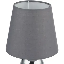 GLOBO Touch Tisch Leuchte FERNBEDIENUNG Textil Chrom Lampe DIMMBAR im Set inkl. RGB LED Leuchtmittel