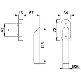 HOPPE DK-Fenstergriff abschließbar Luxemb. 099S/US952 100NM 7/32-42, F1