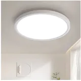 JDONG LED Deckenleuchte Flach Rund Ø40CM/50CM/60CM Deckenlampe Wasserdichte Badezimmer lampe, LED fest integriert, 4000K Neutralweiß, Lamp für Wohnzimmer Schlafzimmer Küche Balkon Büro Flur Ø 50 cm