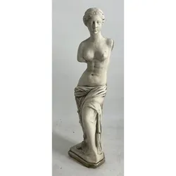 Casa Padrino Jugendstil Garten Deko Beton Skulptur Frau Grau H. 73 cm