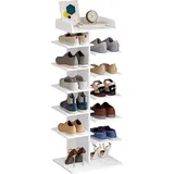 Woltu Schuhregal mit 12 Ebenen, weißer Schuhschrank platzsparendes Schuhorganizier