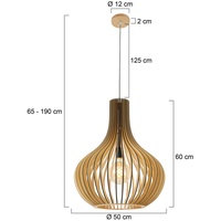 Steinhauer Pendelleuchte Smukt aus Pappelholz, buche