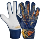 Reusch Attrakt Starter Grip Torwarthandschuhe für Erwachsene mit Negative Cut und herausragendem Grip, blau-Gold, 11