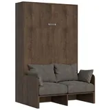 Bett 120 Kentaro vertikales Klappsofa Walnuss Klappbett